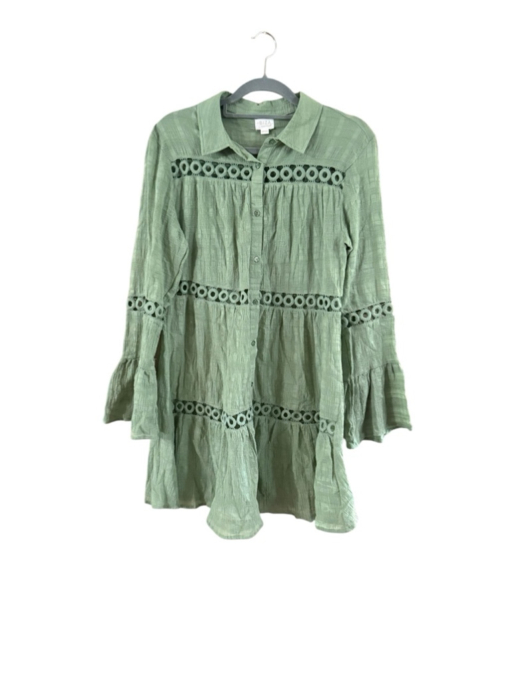 Women's Ibiza Anne Cole Green Mini Dress S - Picture 7 of 8